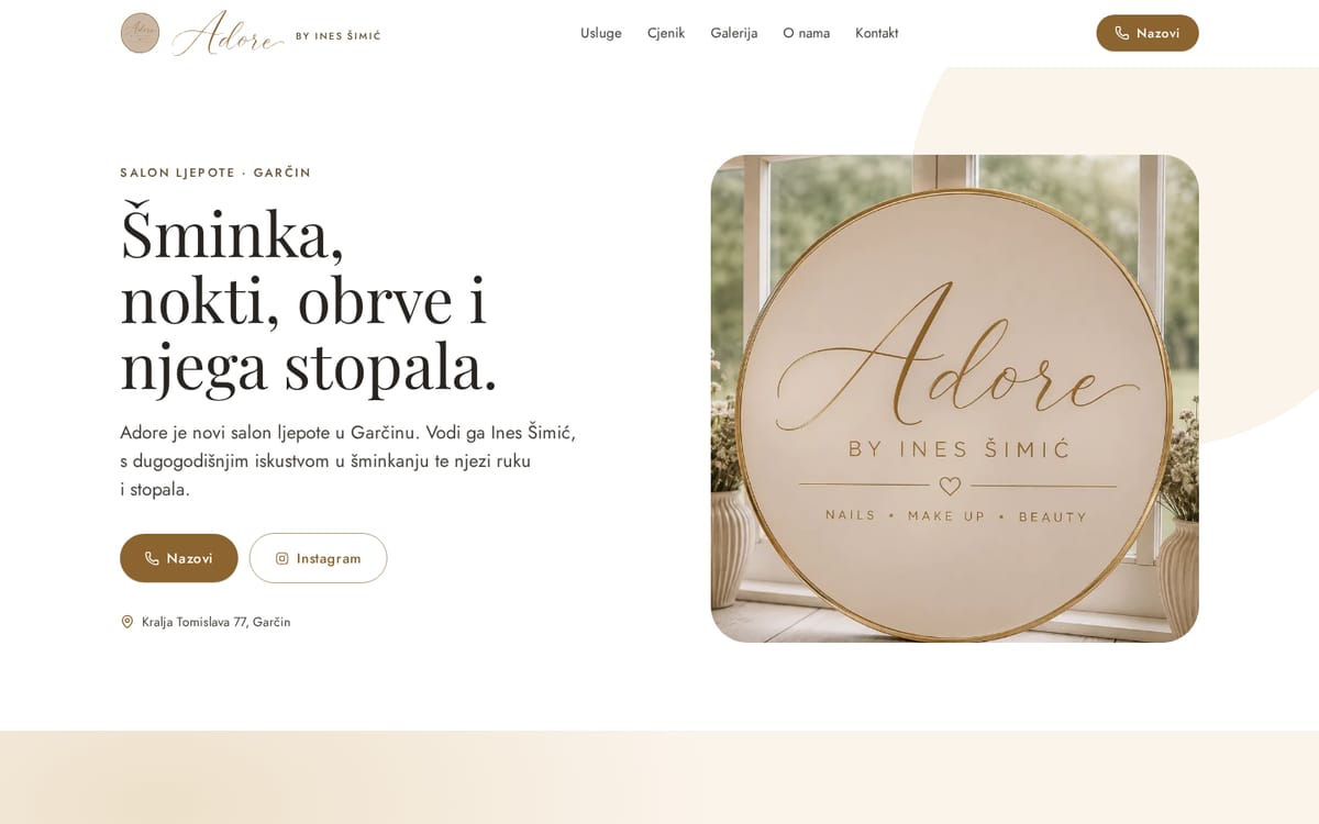 Naslovna stranica: Adore by Ines Šimić